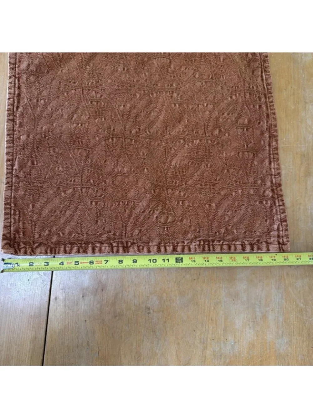 Pottery Barn Burnt Orange Rust Pillow Cover Jacquard Embossed Overlay 20x20”